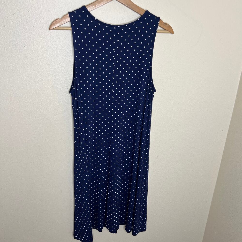 Old Navy Blue White Polka Dot Sleeveless Dress Large - Picture 5 of 8